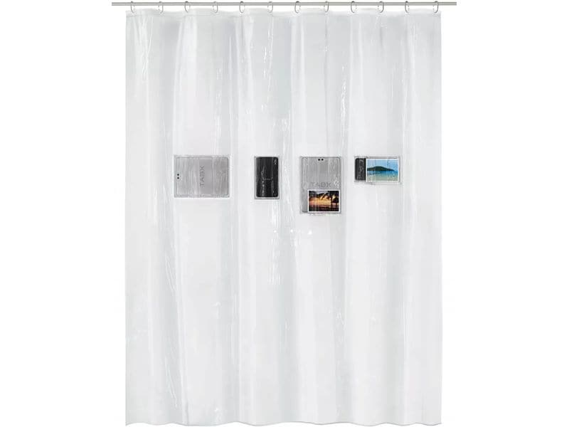 Kleine Wolke Duschvorhang Pocket 180 x 200 cm, Transparent Badewannenvorhang