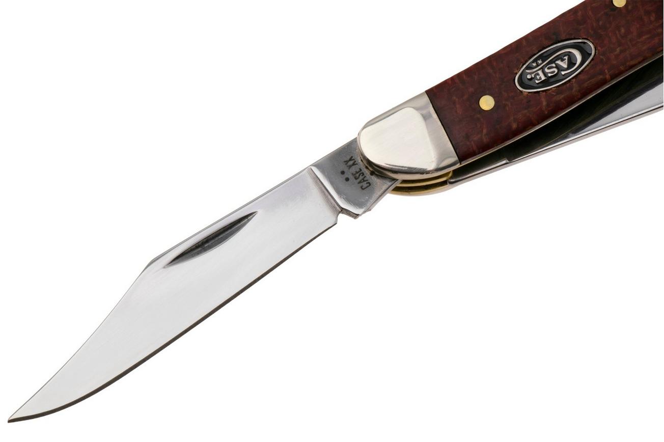 Case Medium Stockman Smooth Dark Red Burlap Micarta, 12272, 103087 CS zakmes