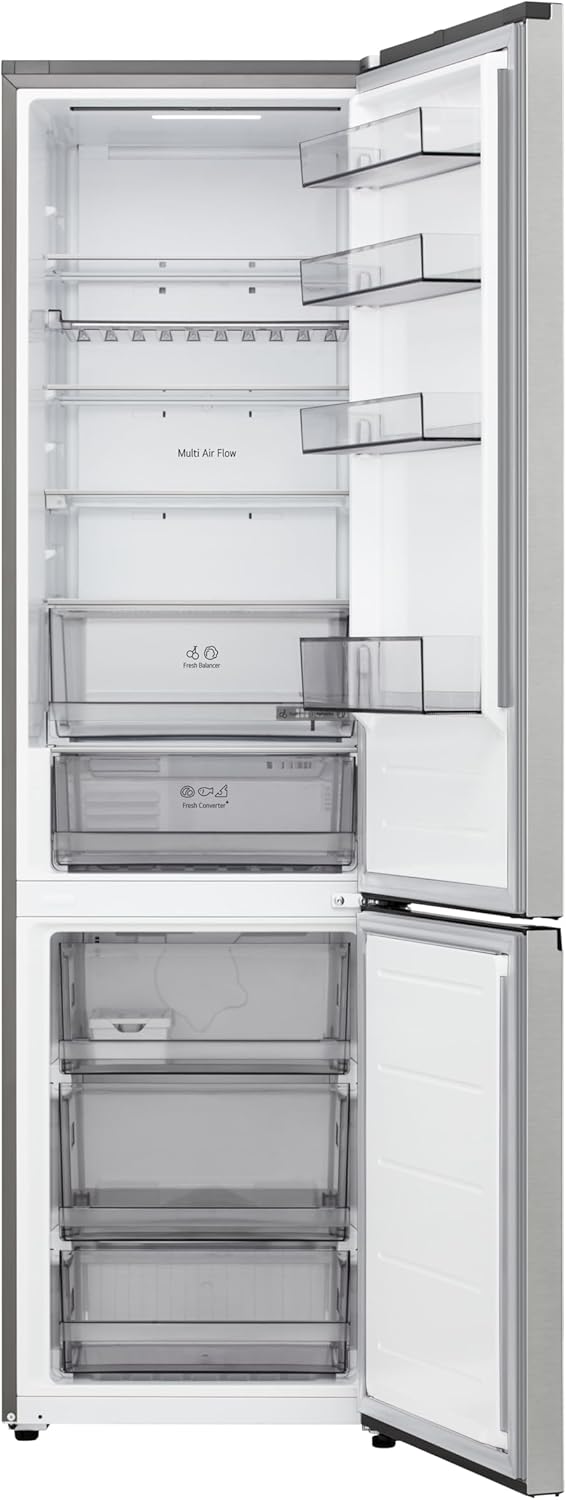 LG GBBS322CPY Fit&Max Kühl-/Gefrierkombination, vollintegrierbar, 375L, 2030mm H, LinearCooling+ & DoorCooling+, Total No Frost, FRESHConverter+, leise & effizient, Prime Silver, Energieklasse C.