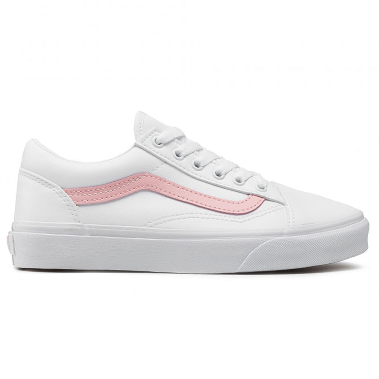 Vans Sneakers en Cuir Old Skool blanc/rose