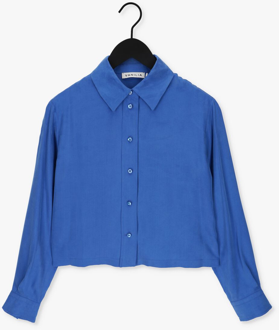 VANILIA blauwe vanilia blouse short cut shirt