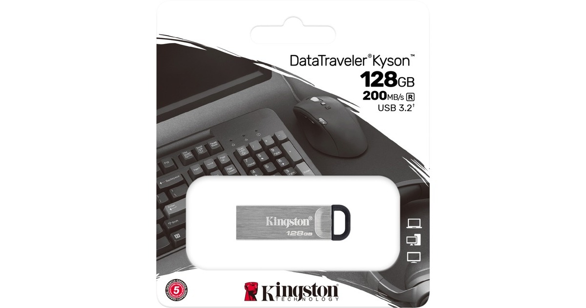 KingstonDataTraveler Kyson 128 GB usb-stick  (Zilver, DTKN/128GB)