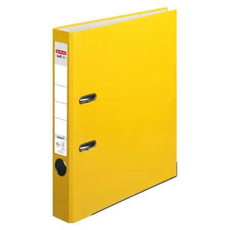 Herlitz Ordner PP A4 5cm FSC-Mix Maxfile protect gelb