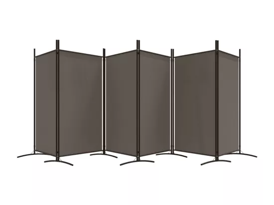 Cloison de séparation 6 panneaux Anthracite 520x180 cm Tissu