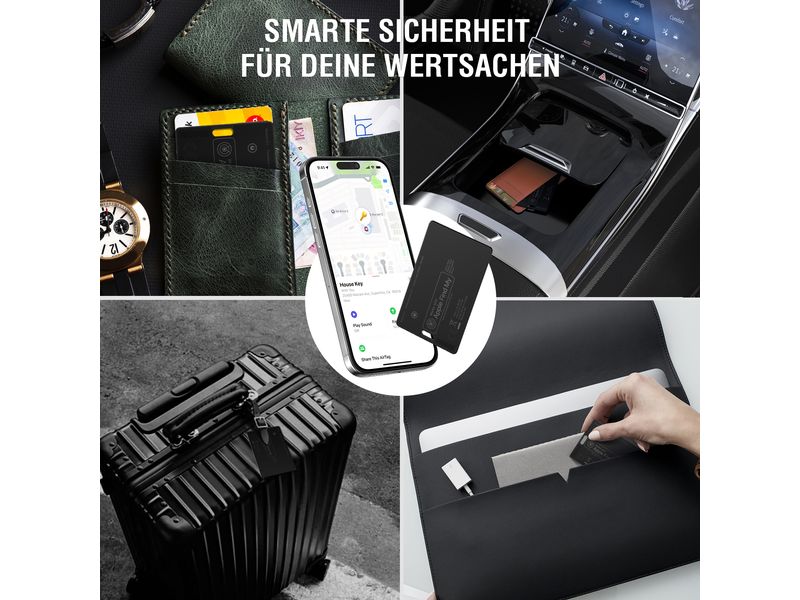 4smarts Schlüsselfinder Skytag Card ReCharge Standort-Finder SkyTag Card ReCharge, schwarz,