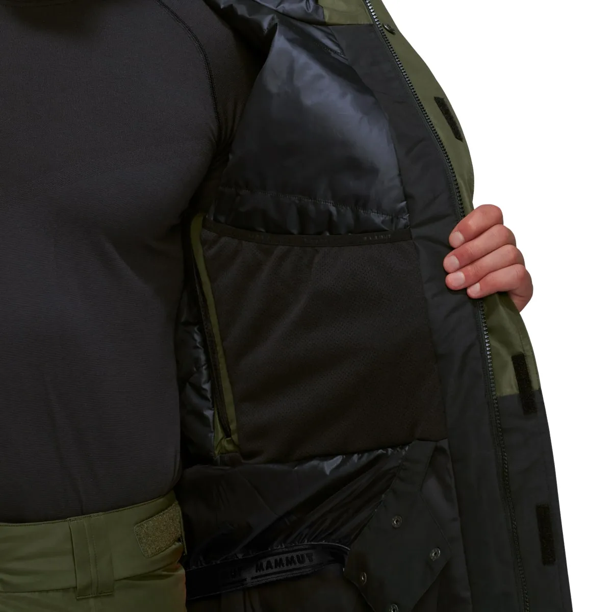 Mammut Fall Line Hs Thermo Hooded Jacket Men Dark Marsh-Black