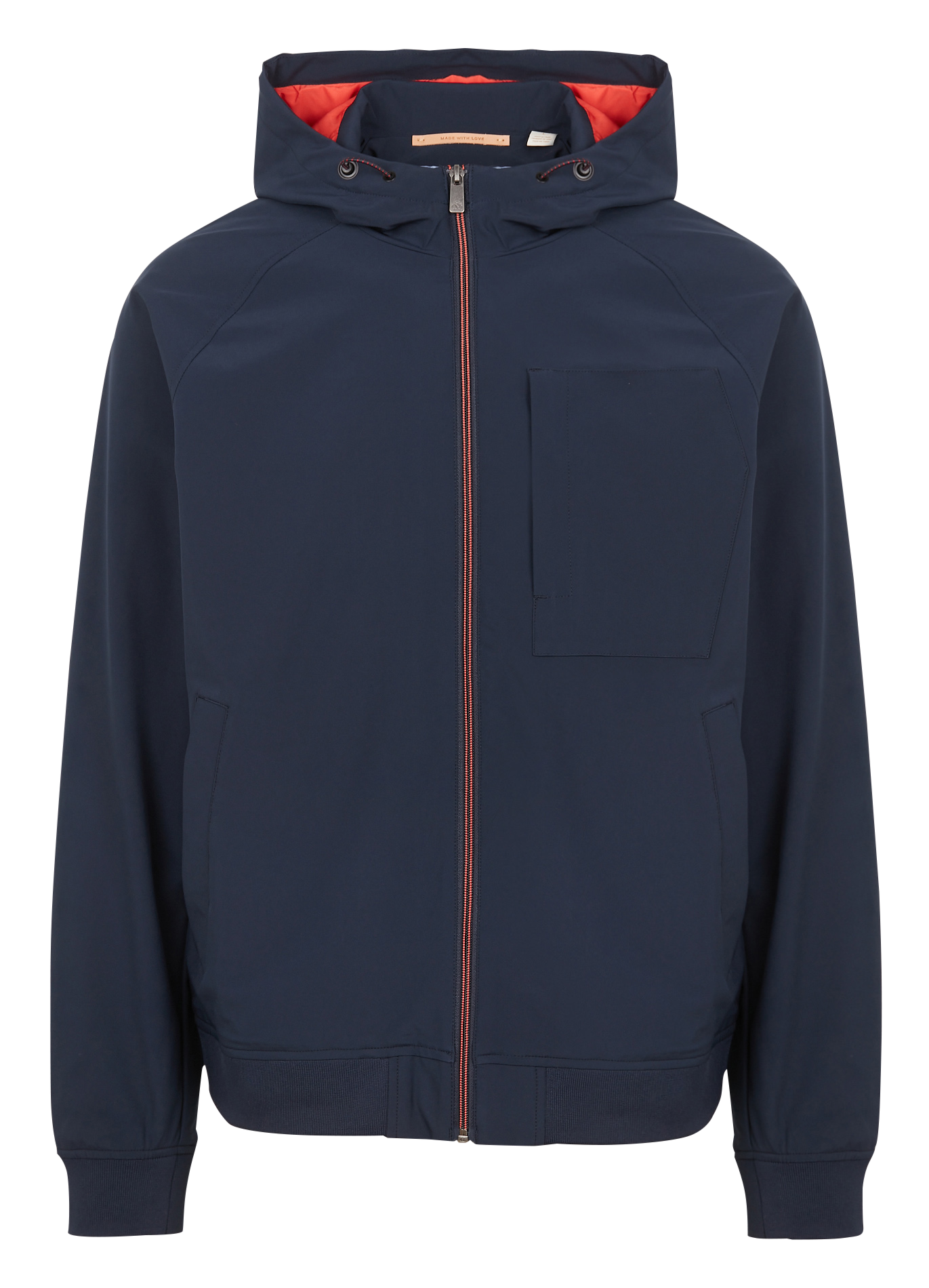 Veste coupe-vent droite à capuche | Bleu