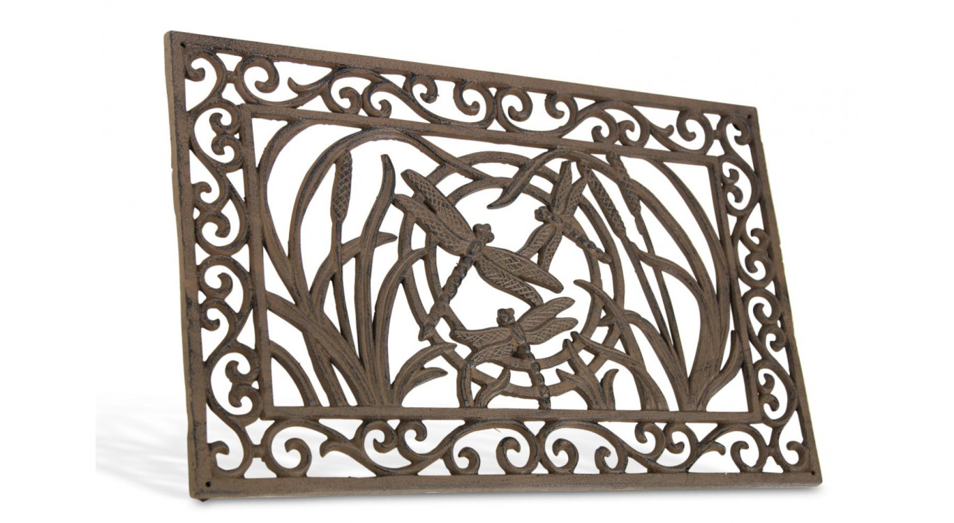 Paillasson rectangulaire fonte marron 59x2x37cm