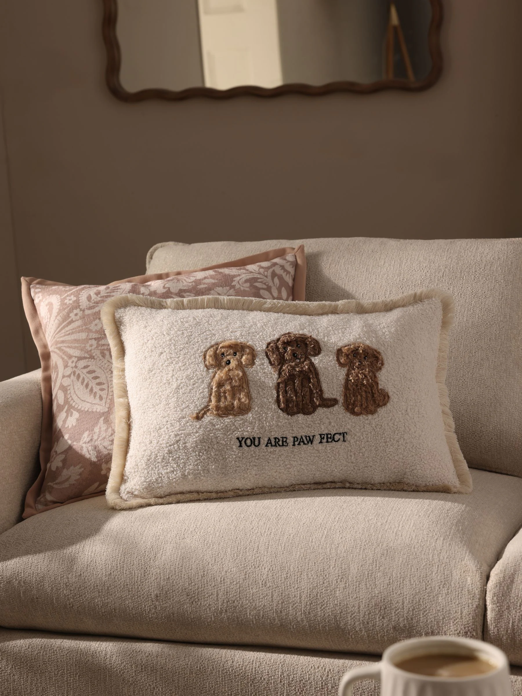 Embroidered Cockapoo Trio Cushion