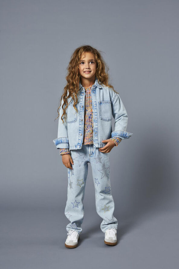 ONLY KOGCARLY LS OVS STAR DNM OVERSHIRT Light blue denim