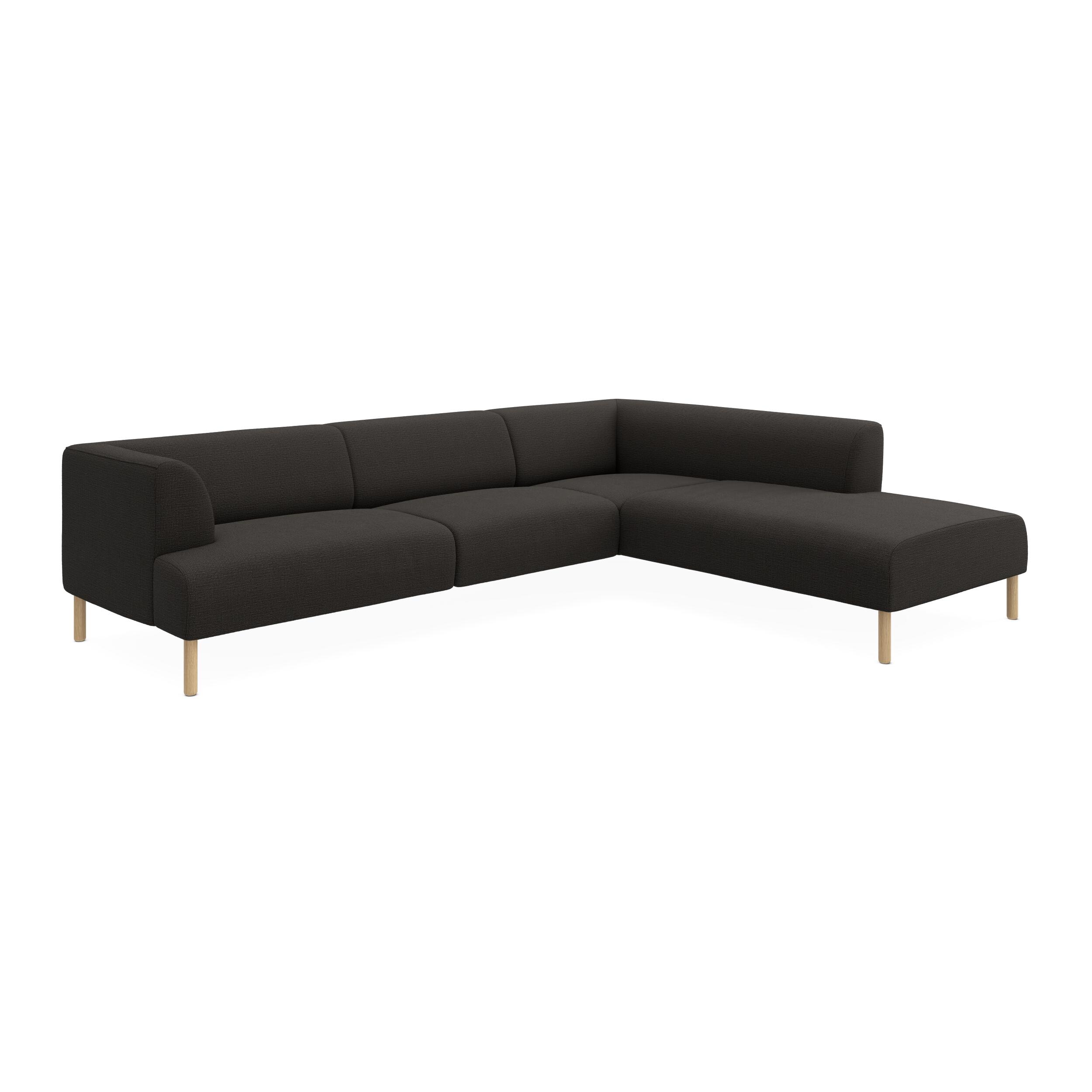 Teron højrevendt sofa med pufafslutning