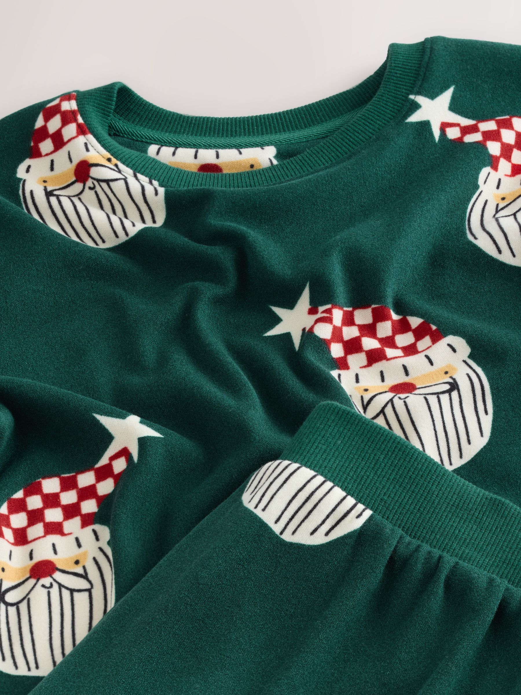 Groen met kerstmanprint - Matching Family Kerstmis Behaaglijke Pyjama's met Lange Mouwen (9mnd-16jr)