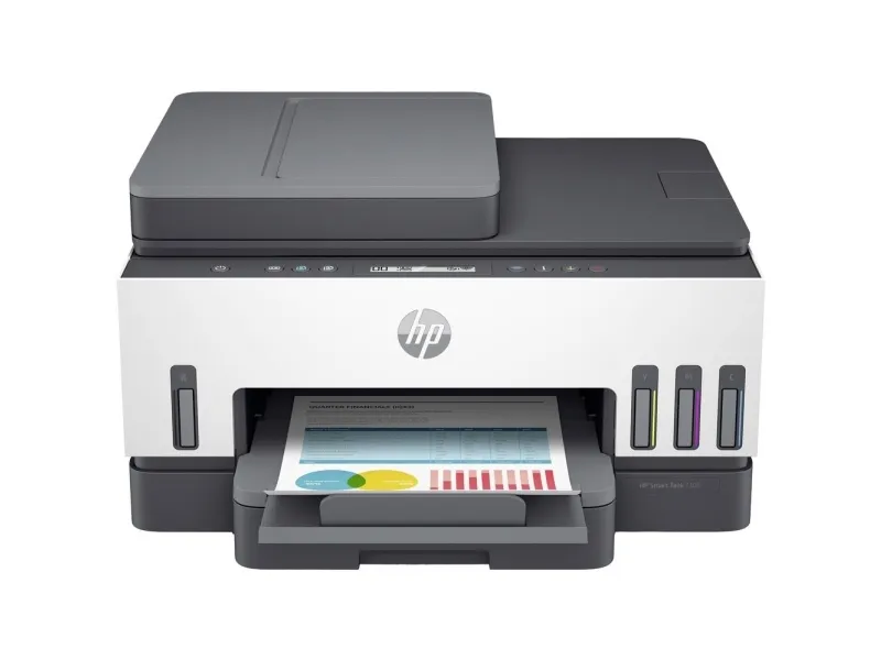 HP Smart Tank 7305 All-in-One - Multifunktionsprinter - farve - blækprinter - kan genopfyldes - Letter A (216 x 279 mm)/A4 (210 x 297 mm) (original) - A4/Legal (medie) - op til 13 spm (kopiering) - op til 15 spm (udskriver) - 250 ark - USB 2.0, LAN,