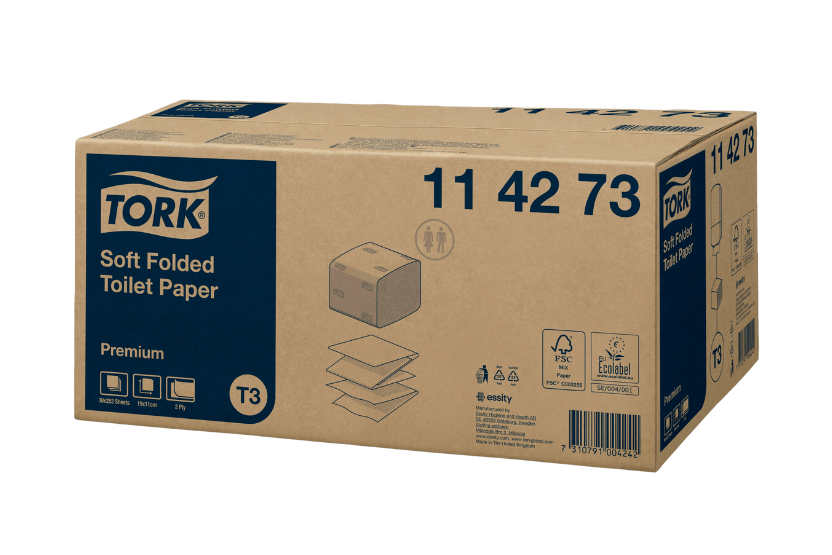 Tork® T3 Zacht Gevouwen Toiletpapier 2-laags 30x252 vellen Wit Premium