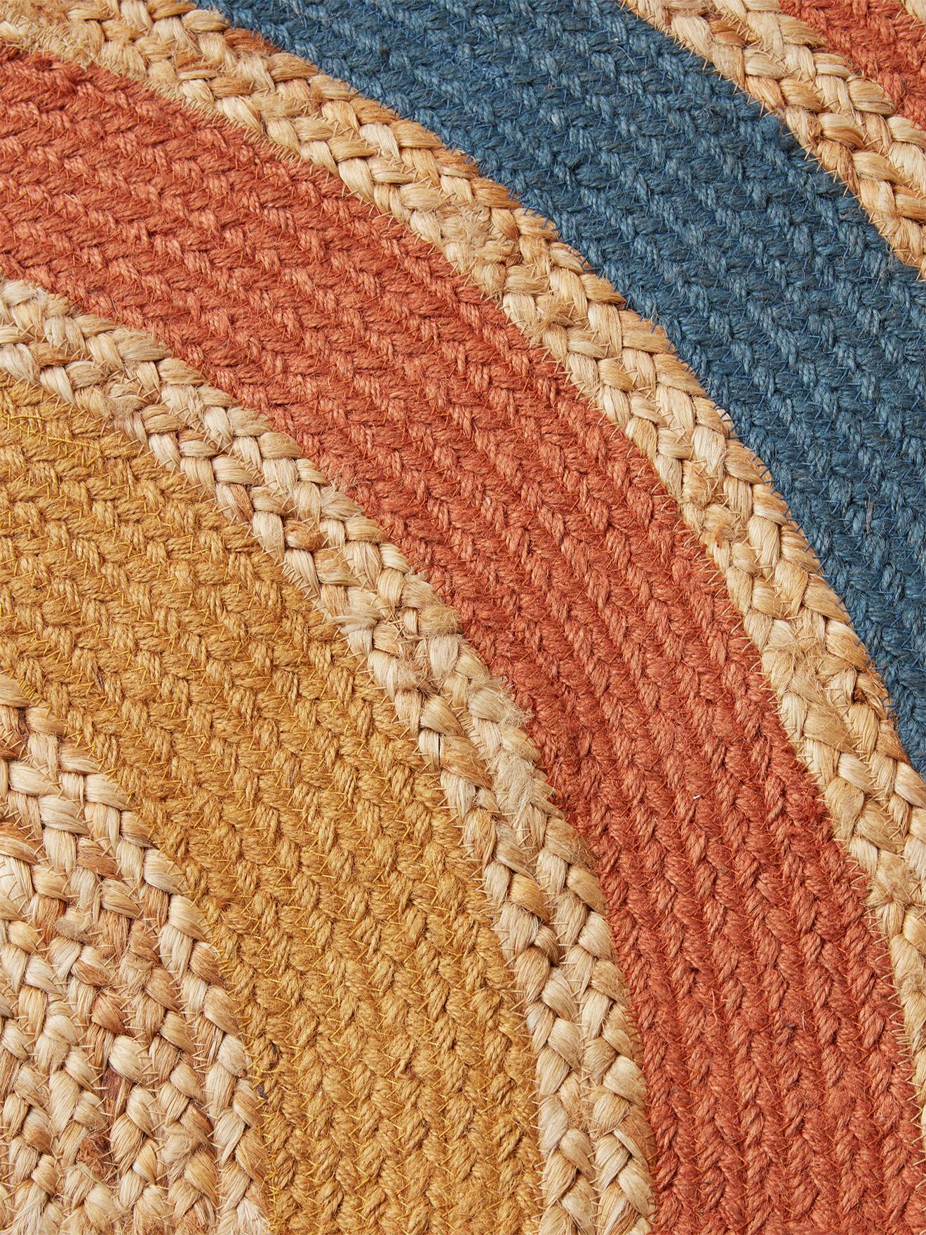 Tapete de juta listrado azul escuro Rainbow Wild Sahara
