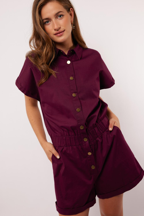 Fluresk paarse dames jumpsuit