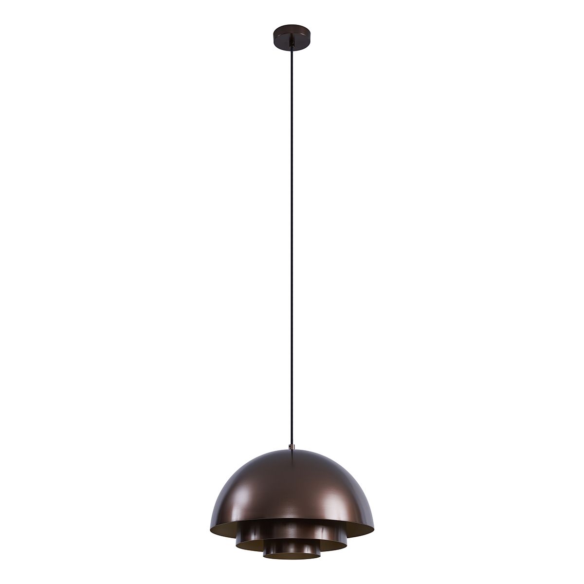 Scandinavische hanglamp donkerbrons met gouden binnenkant - Loes
