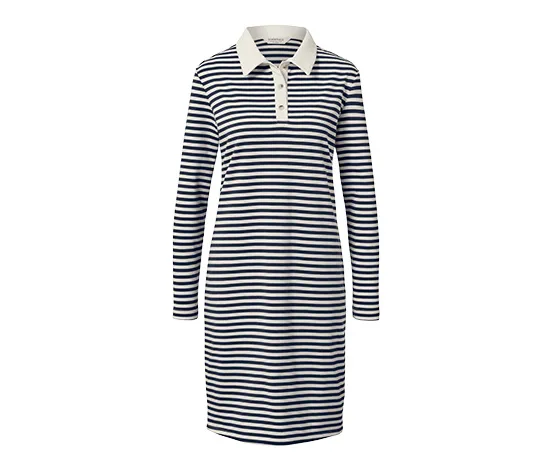 Gestreiftes Sweatkleid mit Polokragen