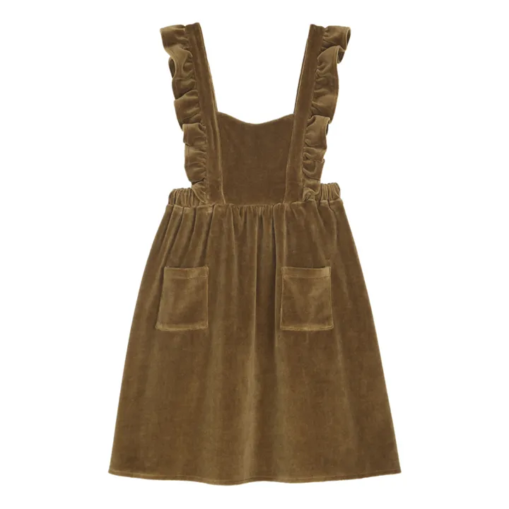 Emile et Ida Robe Tablier Velours | Ocre