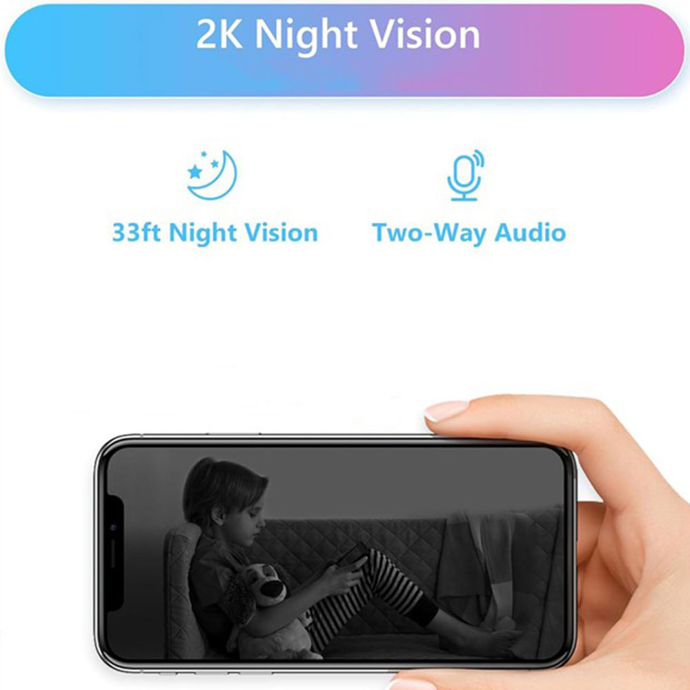 (3MP) 360° Indoor WiFi Internet IP Kamera 2K 2304x1296 Nachtsichtfunktion / Zwei-Wege-Audio / Micro SD Slot / 5Ghz (IP64) - Weiss