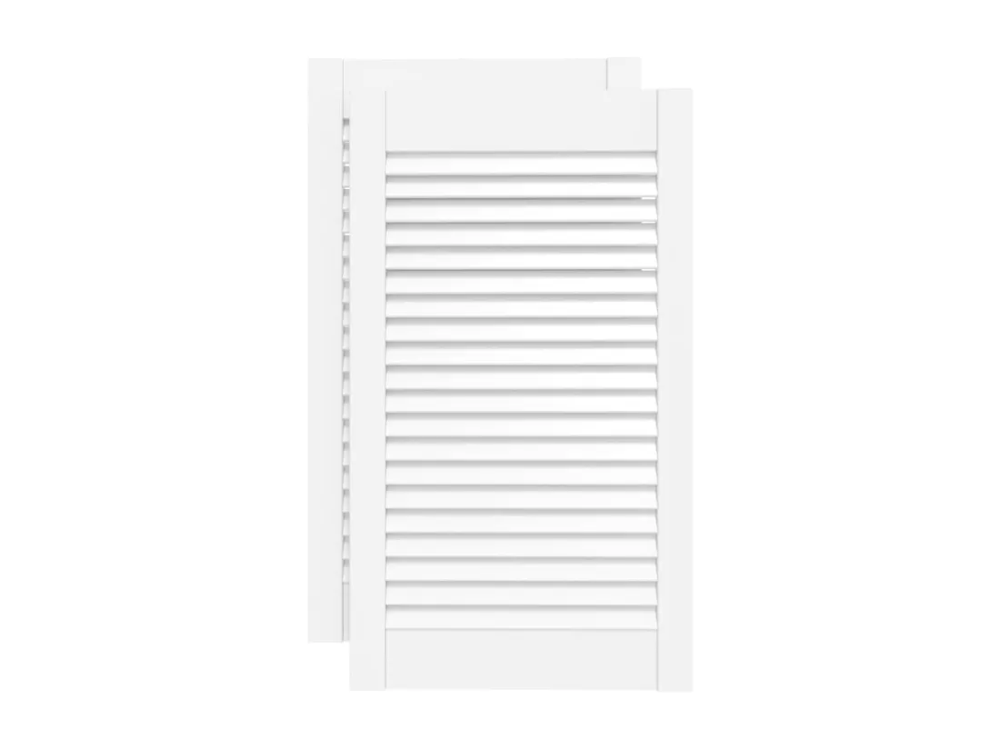 Portes d'armoire à persiennes 2 pcs blanc 69x39,4 cm pin massif