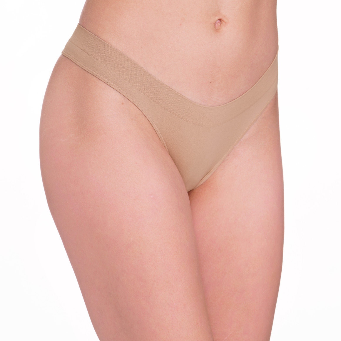 Gina Benotti 3 Damen Strings in Seamless-Qualität beige