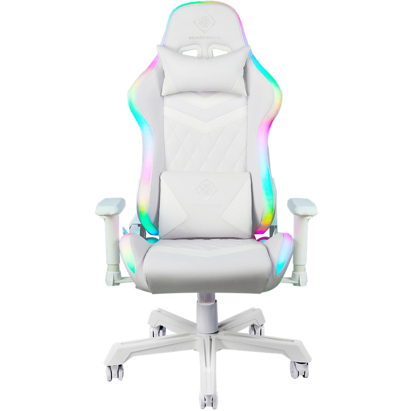Deltaco GAM-080 RGB Gaming Stuhl, weiss