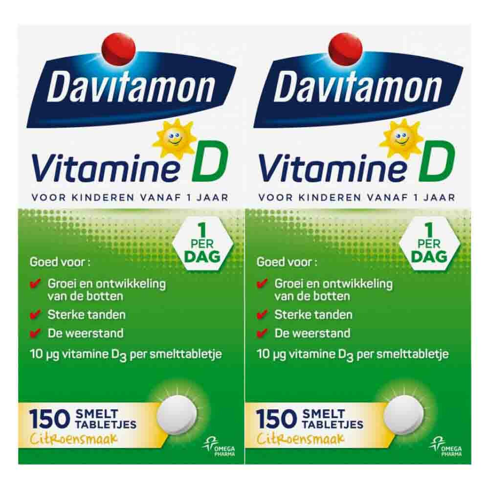 2x Davitamon Vitamine D Kind150 smelttabletten