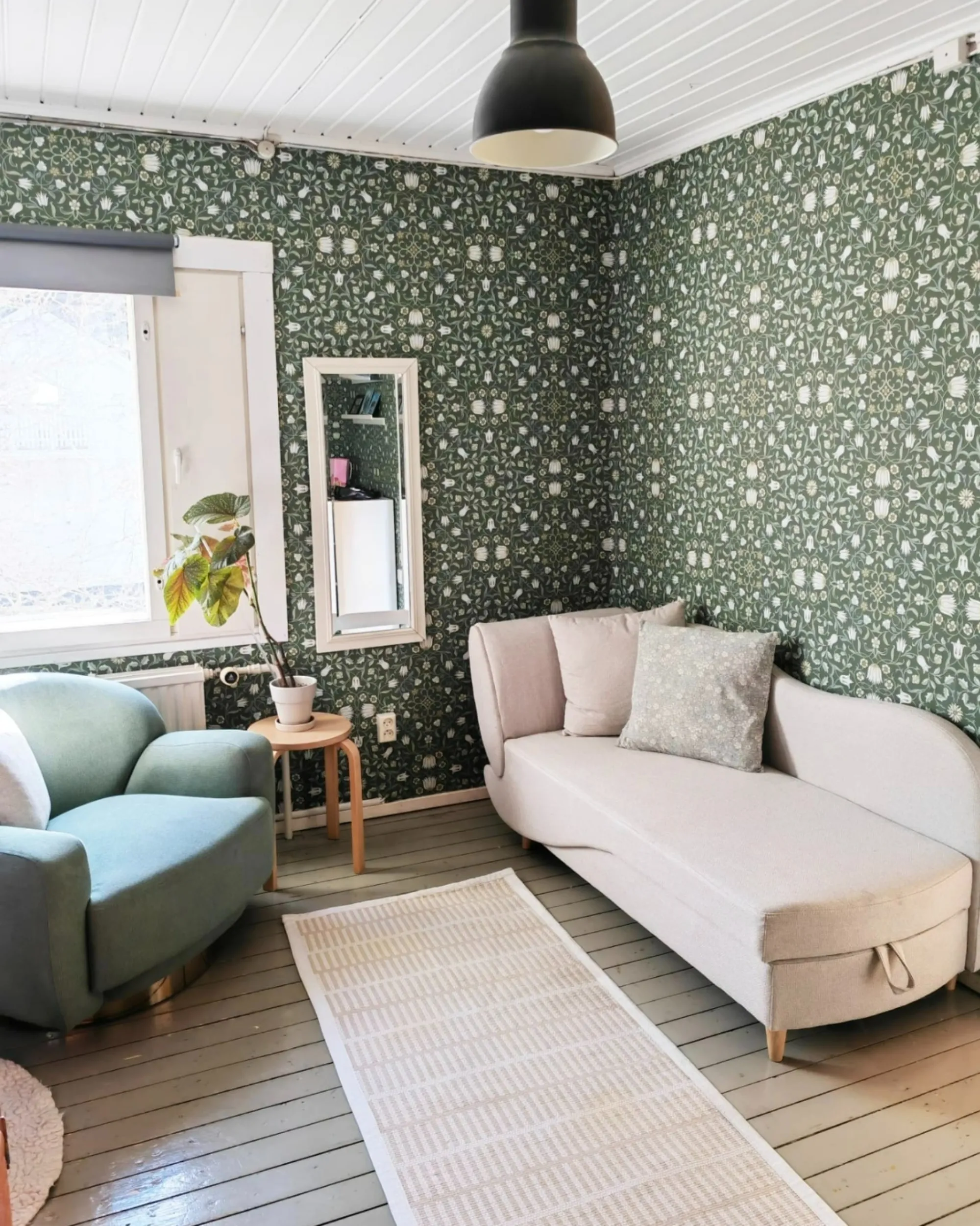 Linkszijdige chaise longue MERI Kunstlinnen Beige met opbergruimte