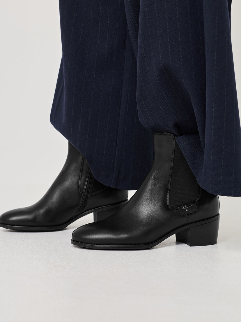 Leren Chelseaboot - zwart