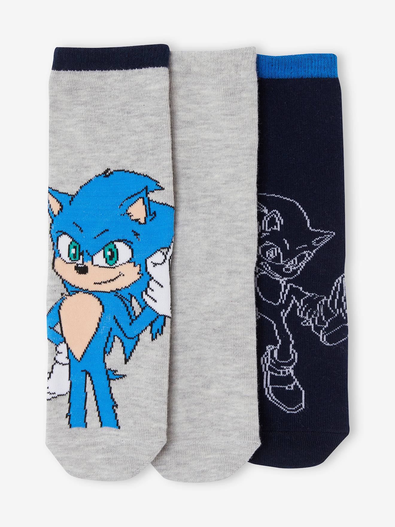 Pacote com 3 pares de meias Sonic® para meninos, azul marinho
