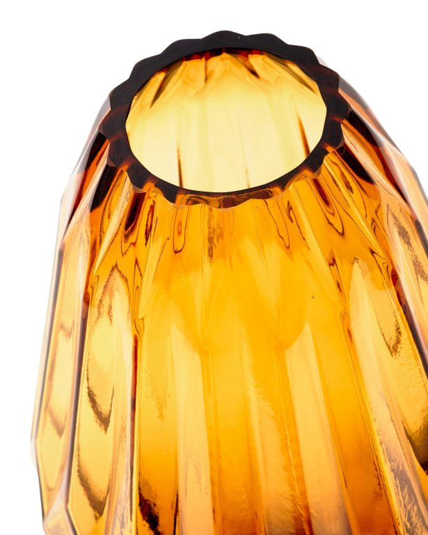 POLSPOTTEN Glass Folds vaas M Ochre