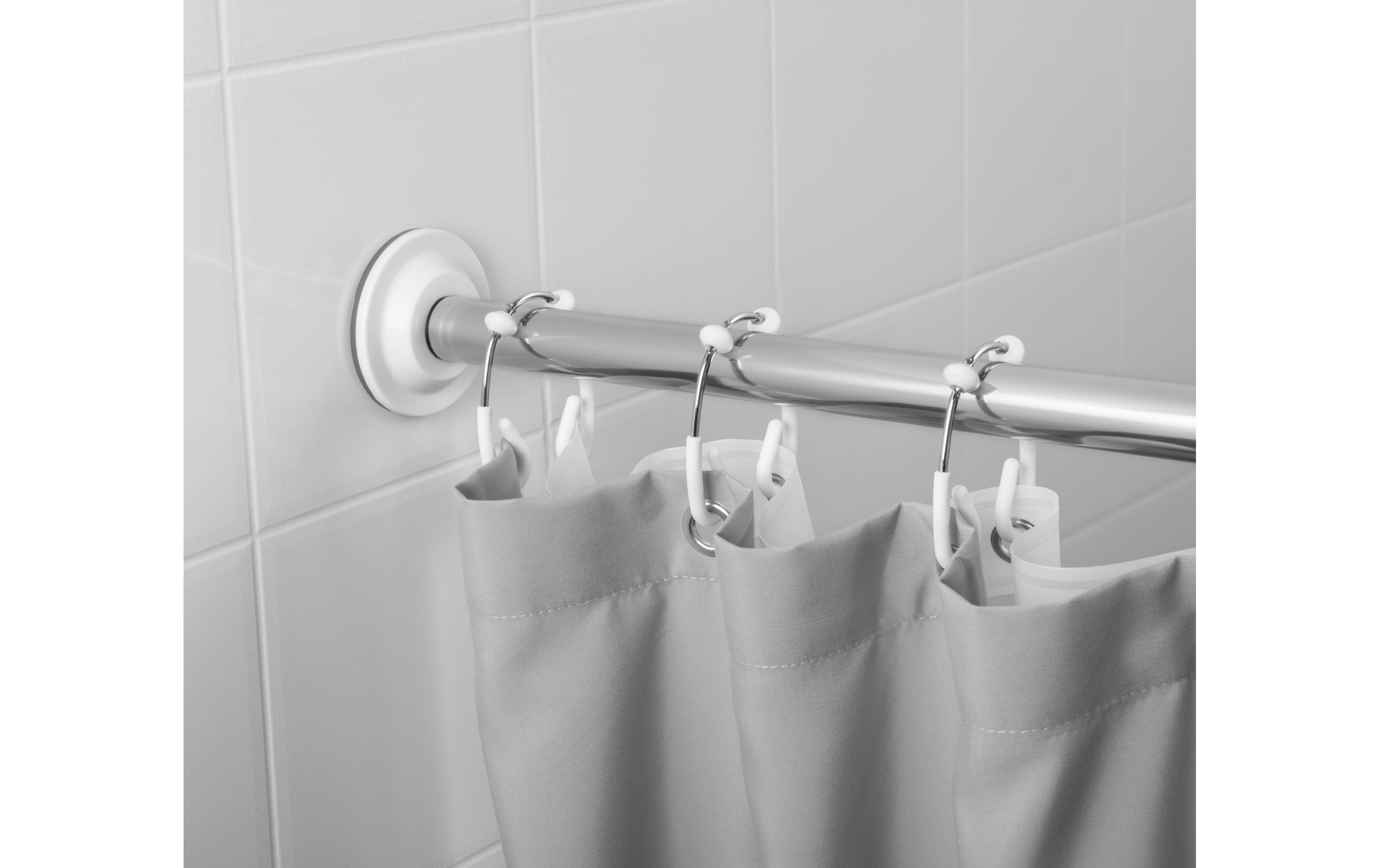 Duschvorhanghaken Flex 12 Stück, WeissDuschvorhangringe für 2 Vorhänge