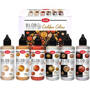 ViVA DECOR Set de peinture Blob Paint Golden Glow, 6 pièces