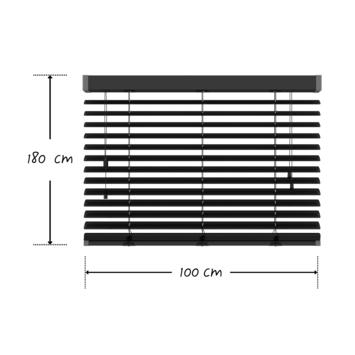 KARWEI aluminium jaloezie 50 mm matzwart (kleurnr. 320) 100x180 cm (bxh)
