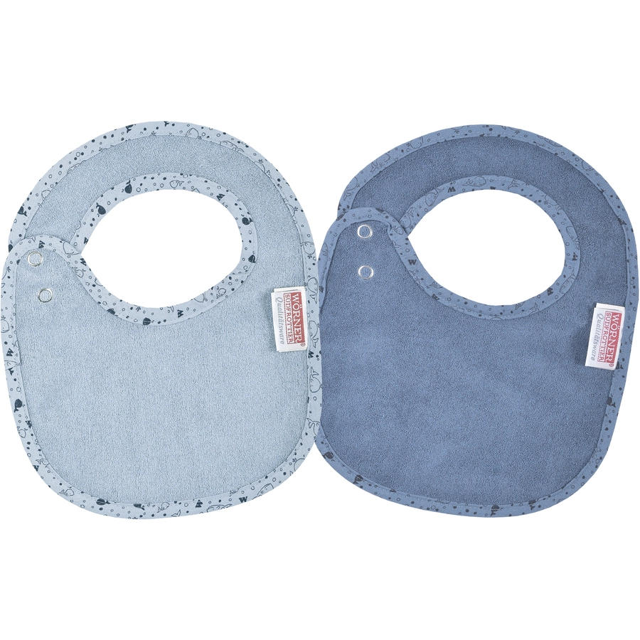 WÖRNER SÜDFROTTIER Druckknopflatz Wal blau 2er Set 22 x 29 cm