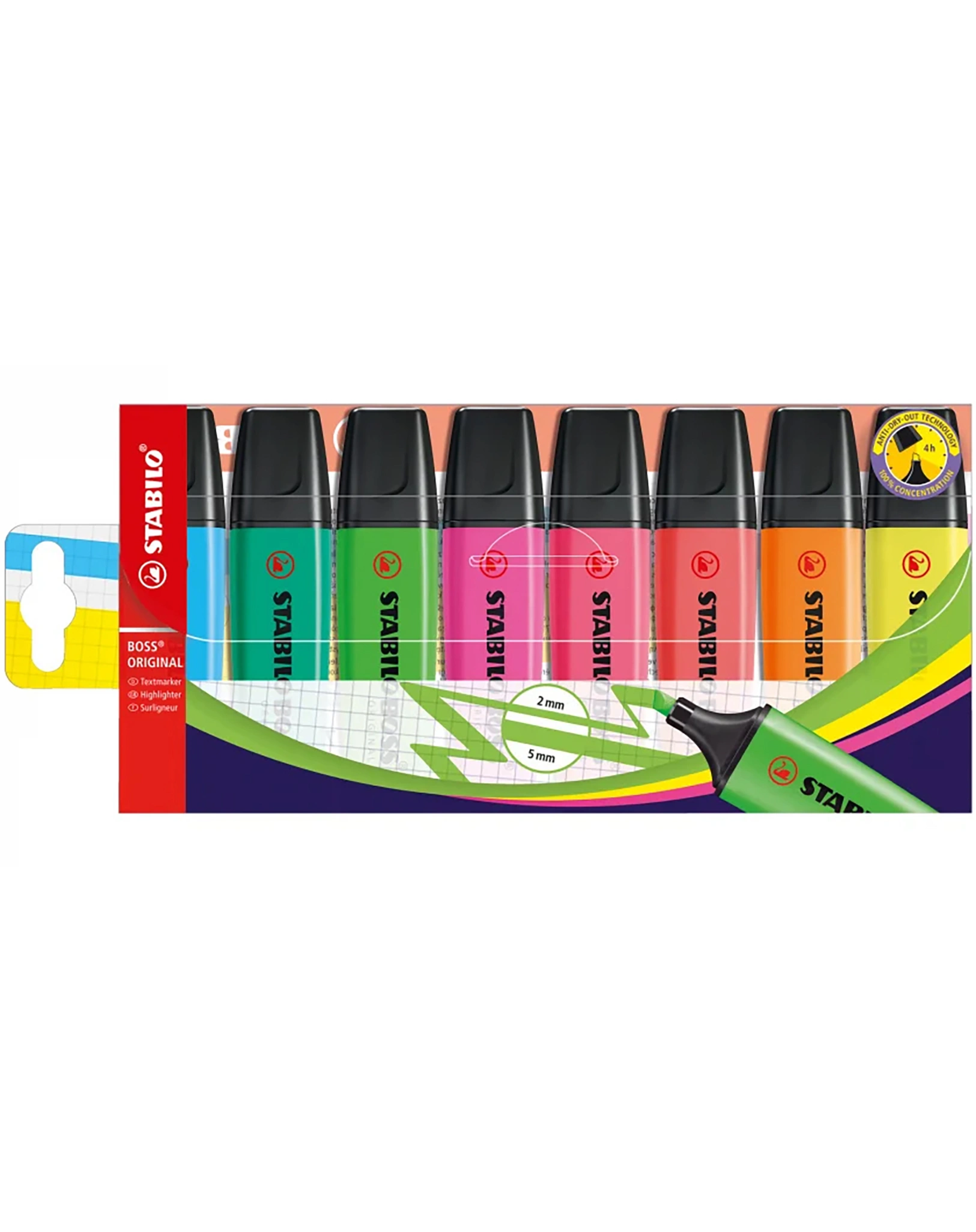 Textmarker STABILO® BOSS ORIGINAL 8er-Pack