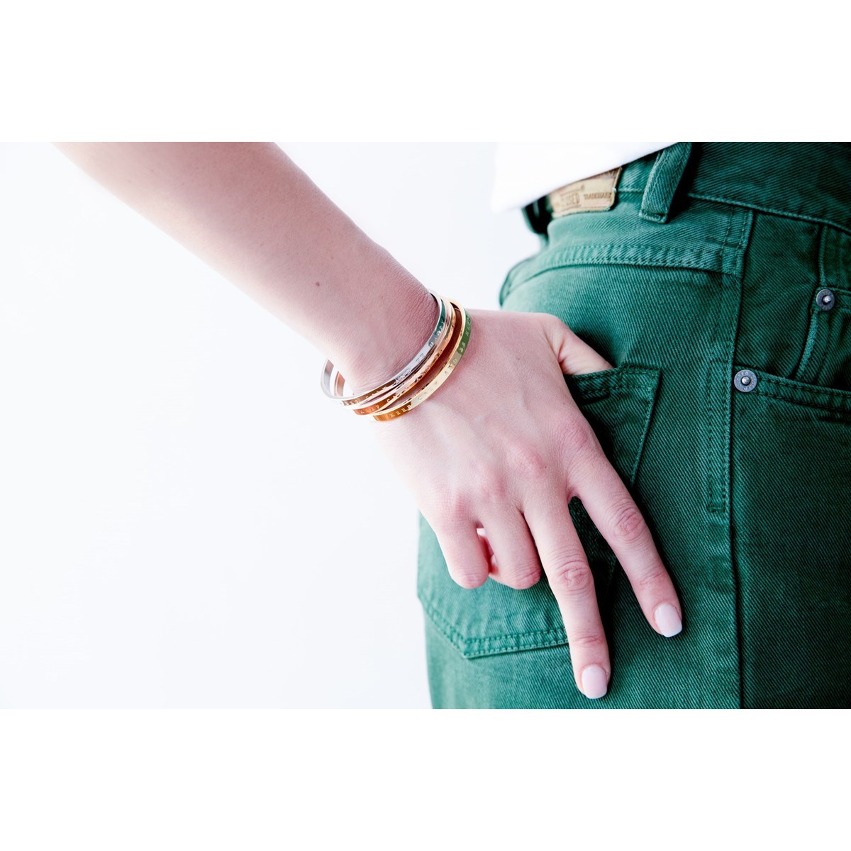 Jonc ouvert en Acier 316L - jaune brillant