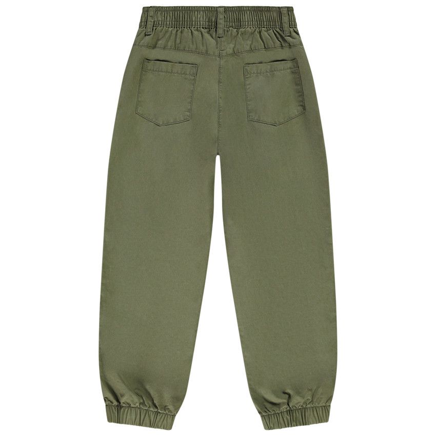 Pantalon battle en popeline pour fille - Vert