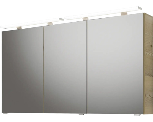 Pelipal Sunline 300 badkamermeubelset, BxHxD 132 x 200 x 48 cm, frontkleur eiken, 3-delige badkamermeubelset met wastafel van mineraalmarmer