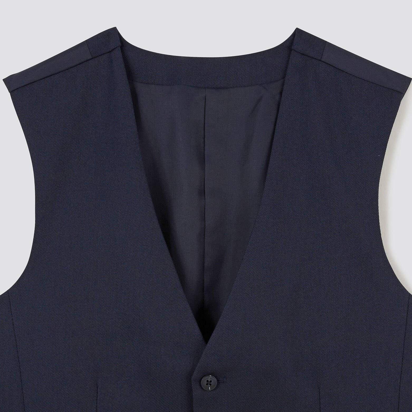 Gilet de costume uni slim Bleu foncé