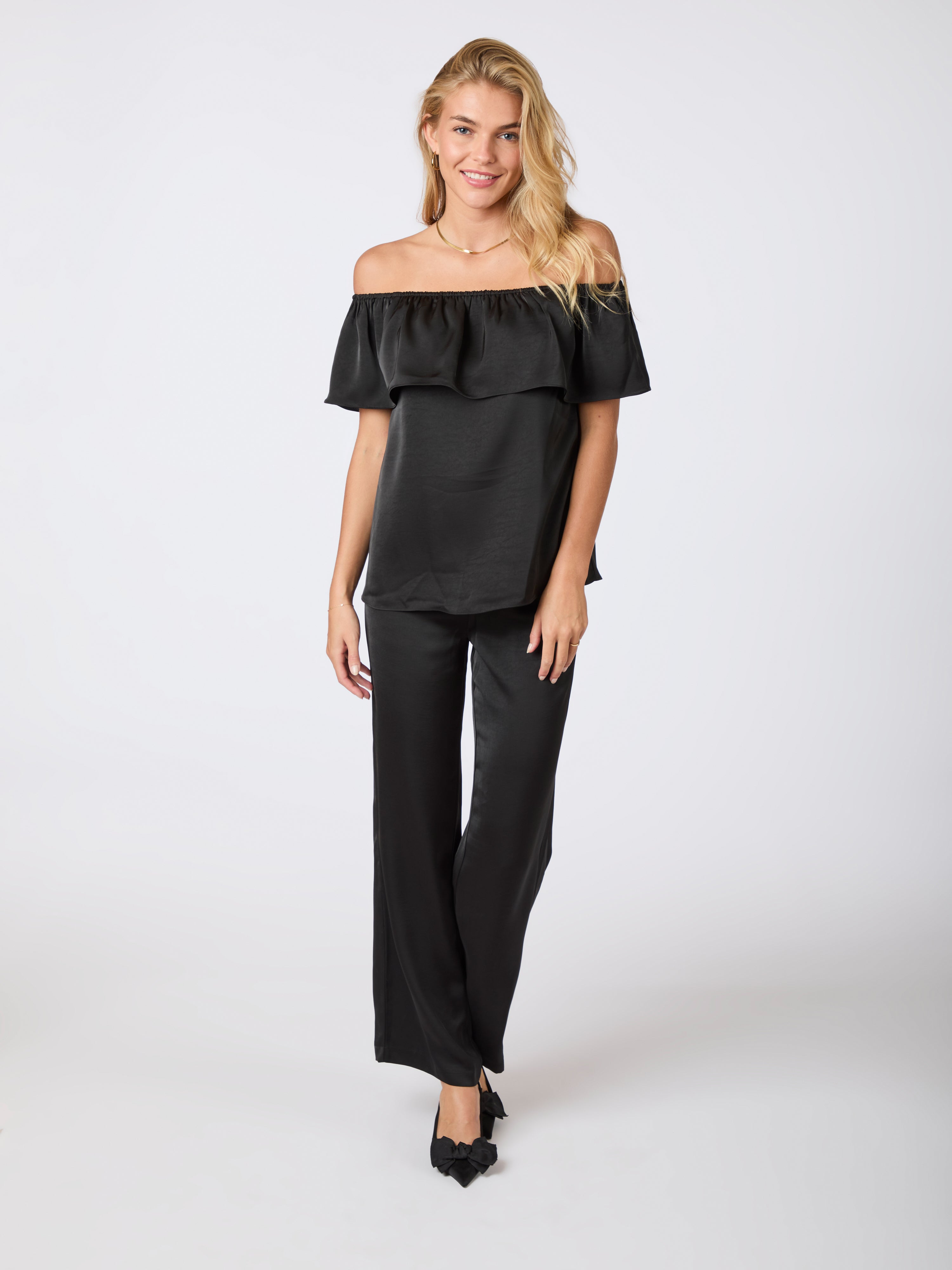 Neo Noir  Kris Heavy Sateen top - sort