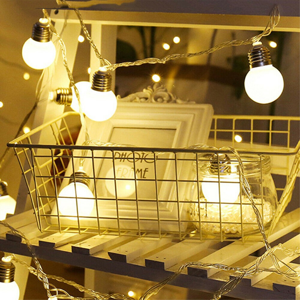 (3m) 20 LED's Deko Lichterkette Retro Glühbirnen Beleuchtung (Batteriebetrieben) - Warmweiss