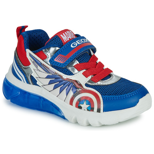 Geox - J CIBERDRON BOY - Bleu / Rouge / Blanc
