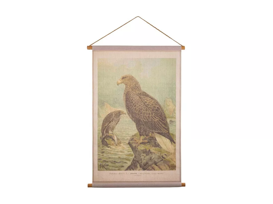 Toile parchemin imprimée sur tissu 65x95x2,5h