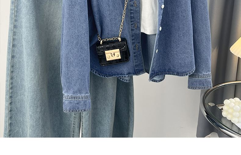 Magimomo - Denim overhemd met lange mouwen