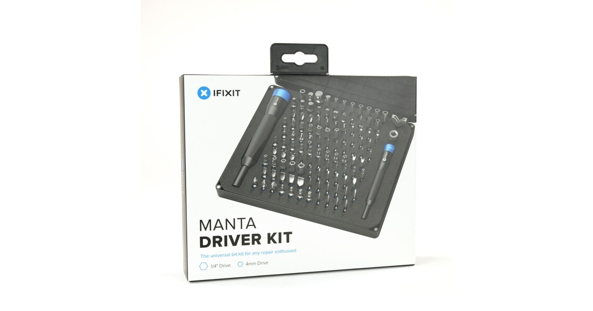 iFixitManta - 112 Bit Driver Kit bitset  (Zwart/blauw)