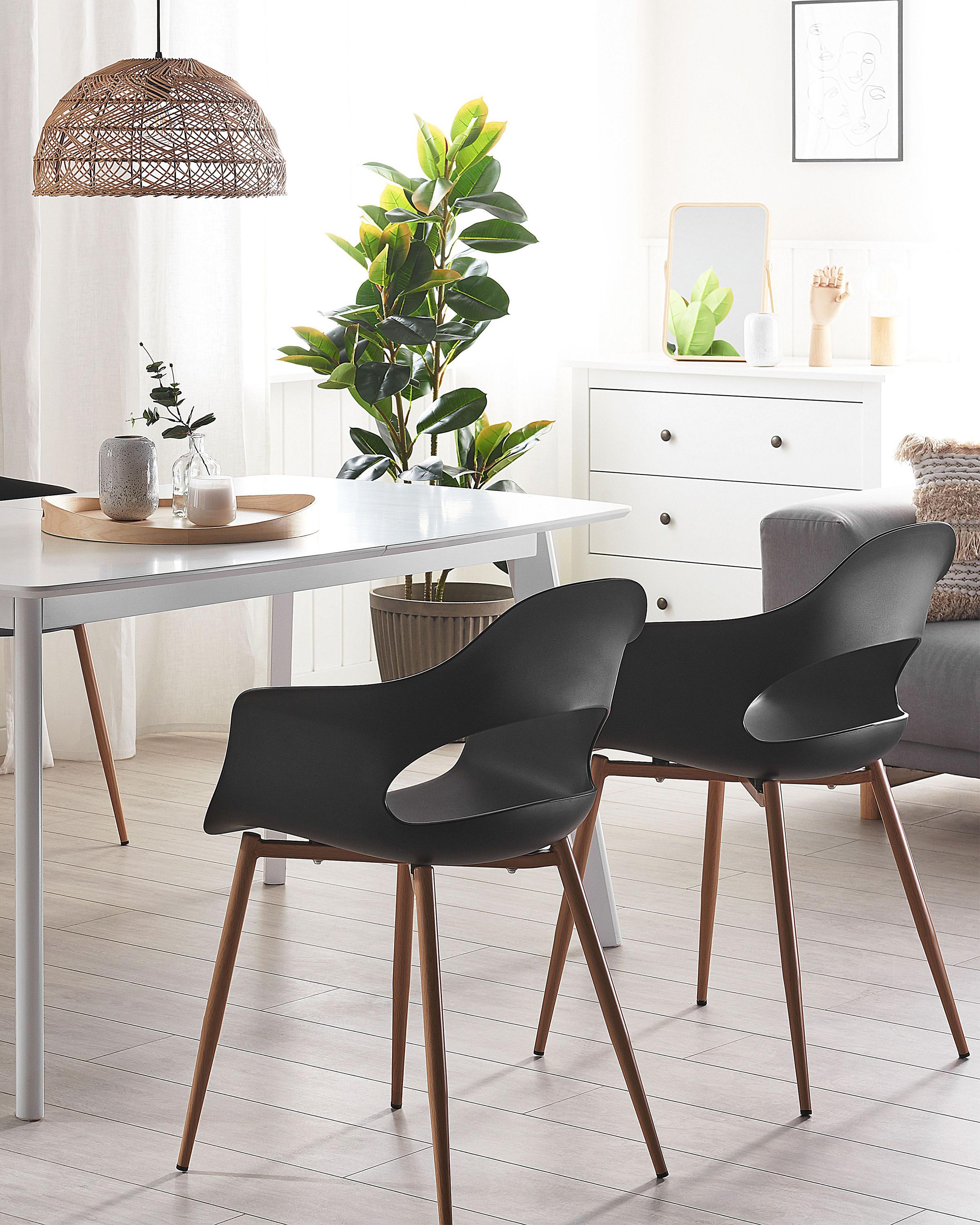 Set van 2 eetkamerstoelen UTICA Zwart