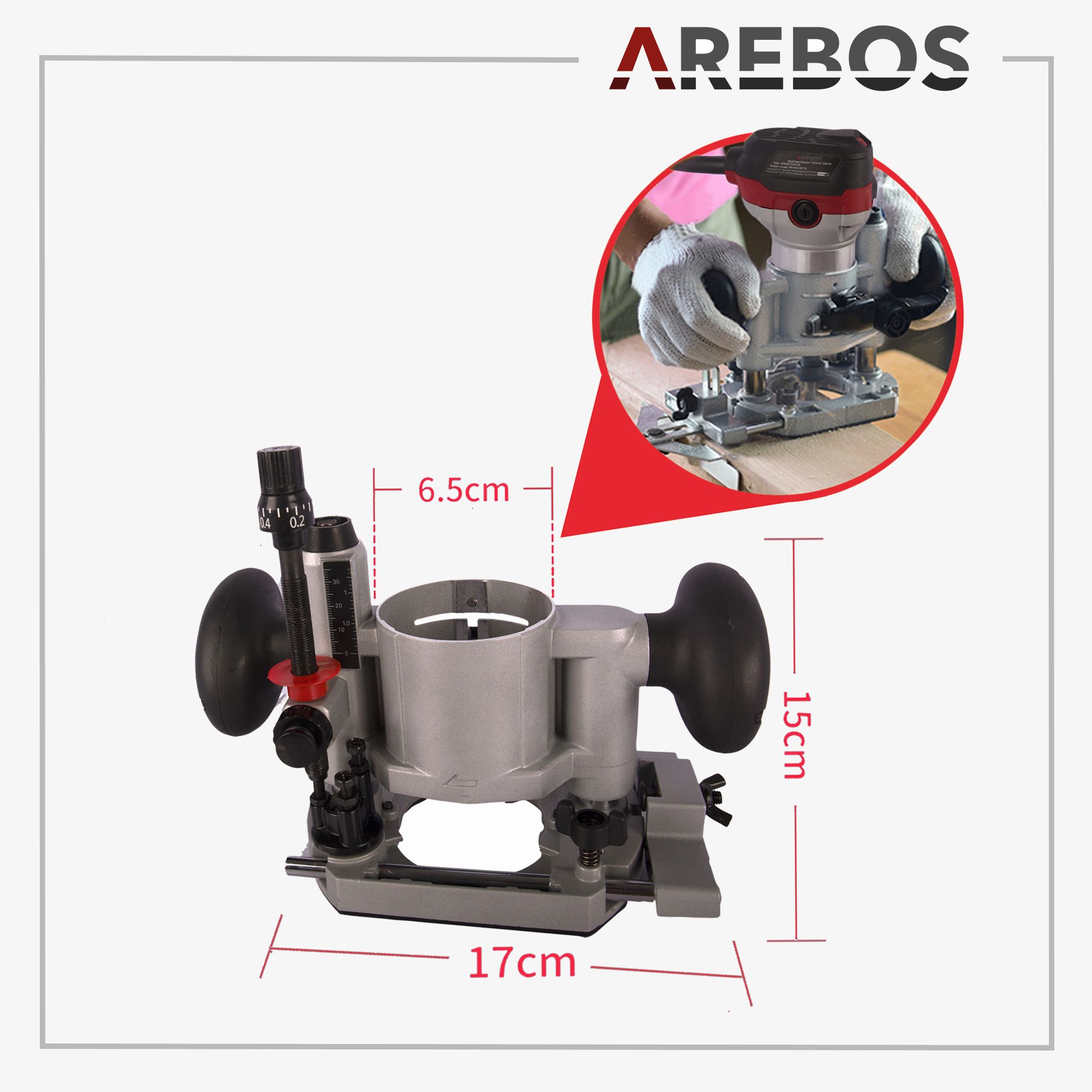Oberfräse 710W inkl. Trimmer + Tauchbasis