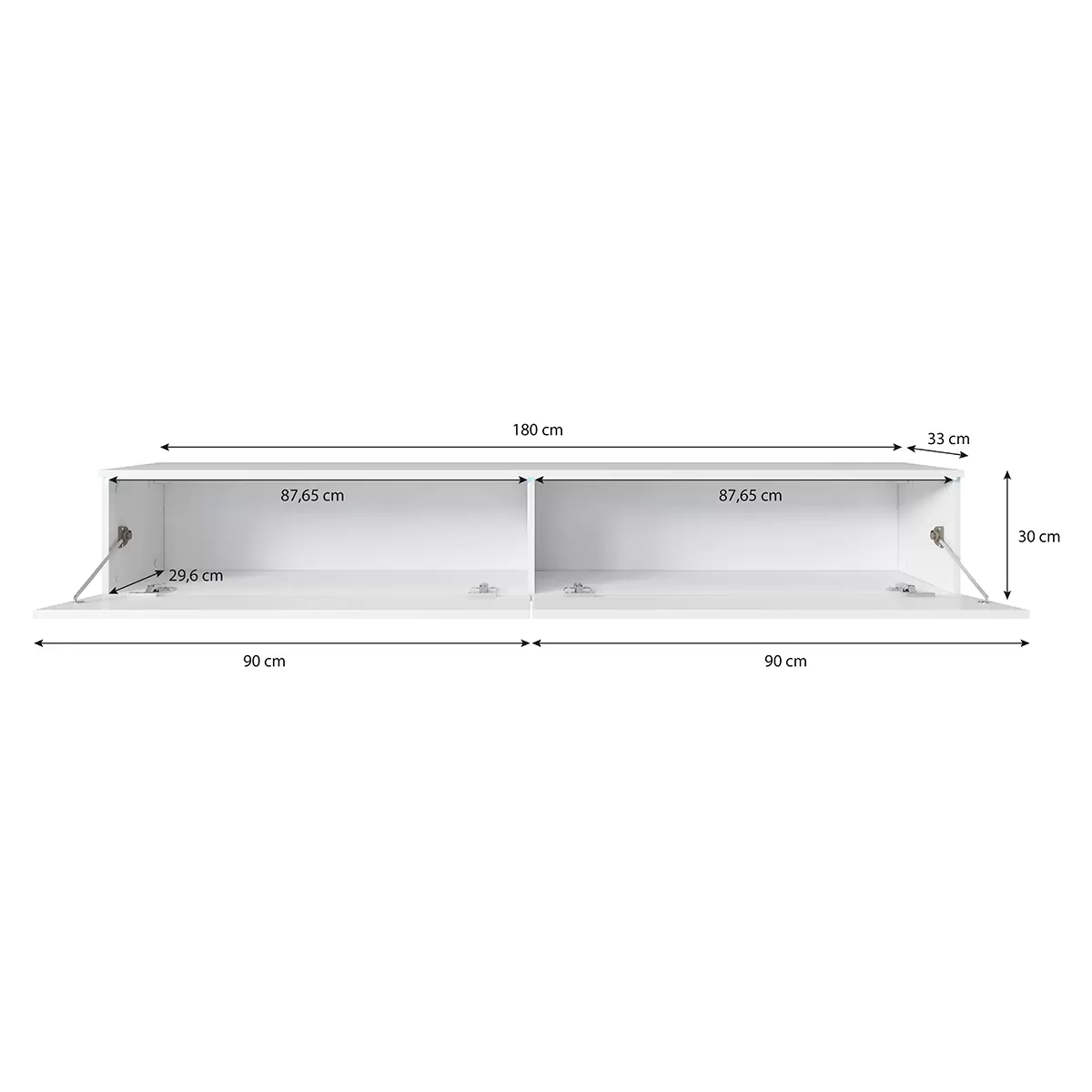 Lowboard Rijeka D180 Betonoptik,weiss